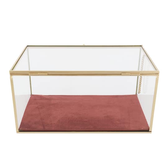 Pink Velvet Decorative Glass Box by Ashland®